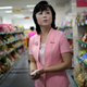 A snack aisle in a NK shop